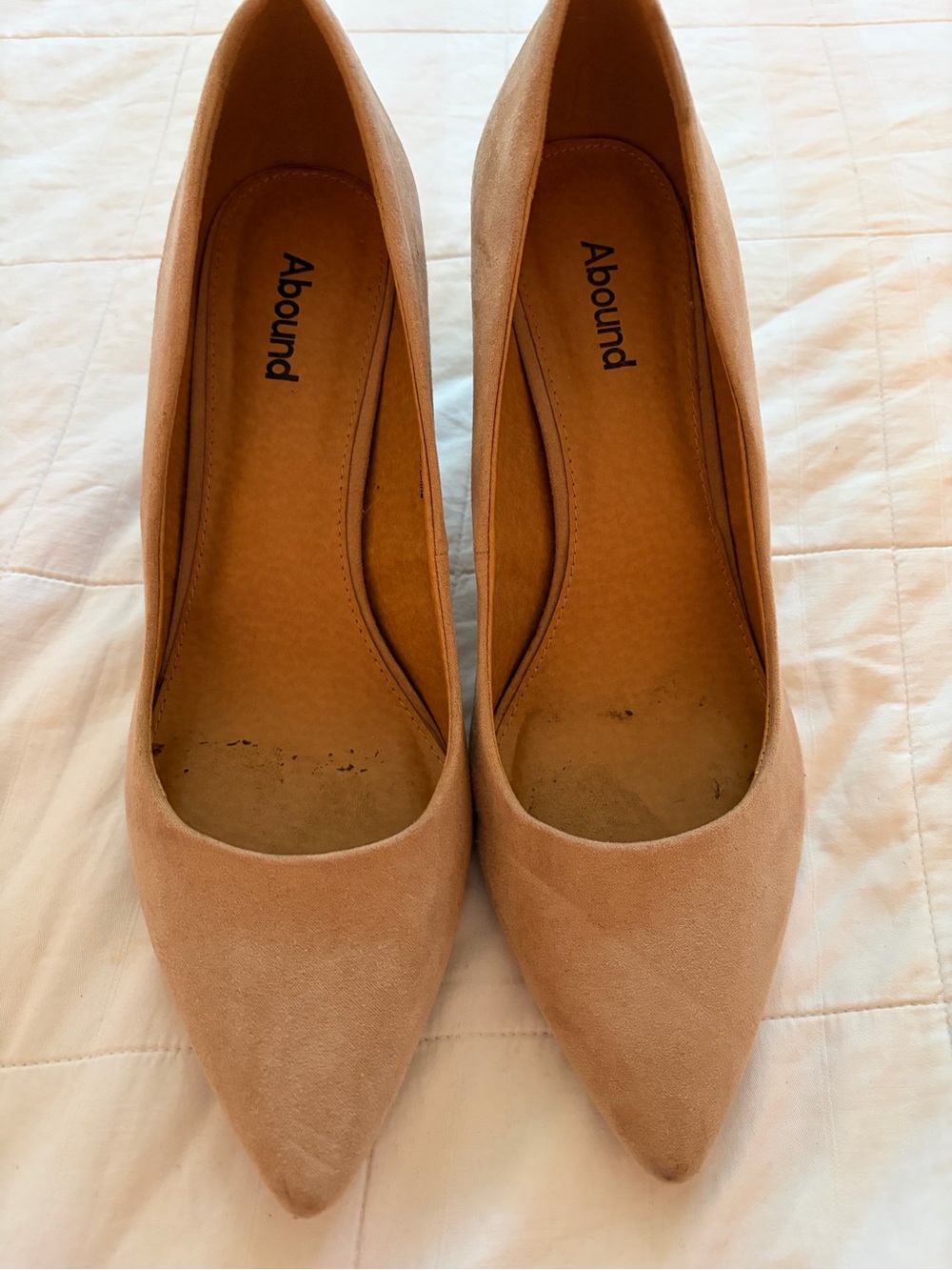 Abound Women's Pointed Toe Pumps - Nude Tan Suede